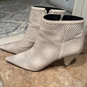 Sanrio Cream and Black Perforated Ankle Boots